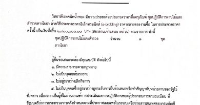 ประกาศวิทยาลัยเทคนิคน้ำพอง เรื่อง ประกวดราคาซื้อครุภัณฑ์ ชุดปฏิบัติการงานไม้และสำรวจทางโยธา ด้วยวิธีประกวดราคาอิเล็กทรอนิกส์ (e-bidding)